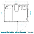 Bastone Portable Toilet with Shower Curtain Style - PM000126 - Serenity Provision