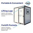 Bastone Portable Toilet with Shower Curtain Style PM000126