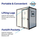 Bastone Portable Toilet with Shower Curtain Style - PM000126 - Serenity Provision