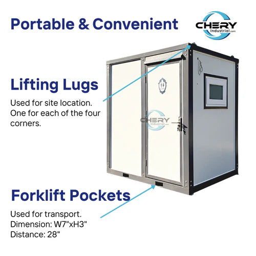 Bastone Portable Toilet with Shower Curtain Style - PM000126 - Serenity Provision