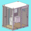 Bastone Portable Toilet with Shower Curtain Style - PM000126 - Serenity Provision