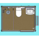 Bastone Portable Toilet with Shower Curtain Style PM000126