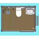 Bastone Portable Toilet with Shower Curtain Style - PM000126 - Serenity Provision