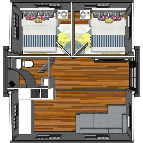 Bastone Expandable Prefab Home 19ft x 20ft - PM000119 - Serenity Provision