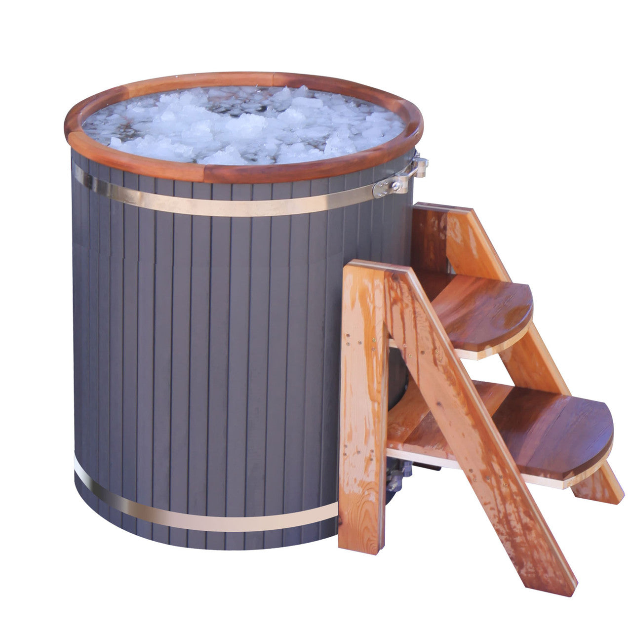 Aleko Outdoor Wooden Ice Bath Cold Plunge Tub | 118 Gallon Water Capacity | 33.5” x 31.5” RBCHTUB-AP - Serenity Provision