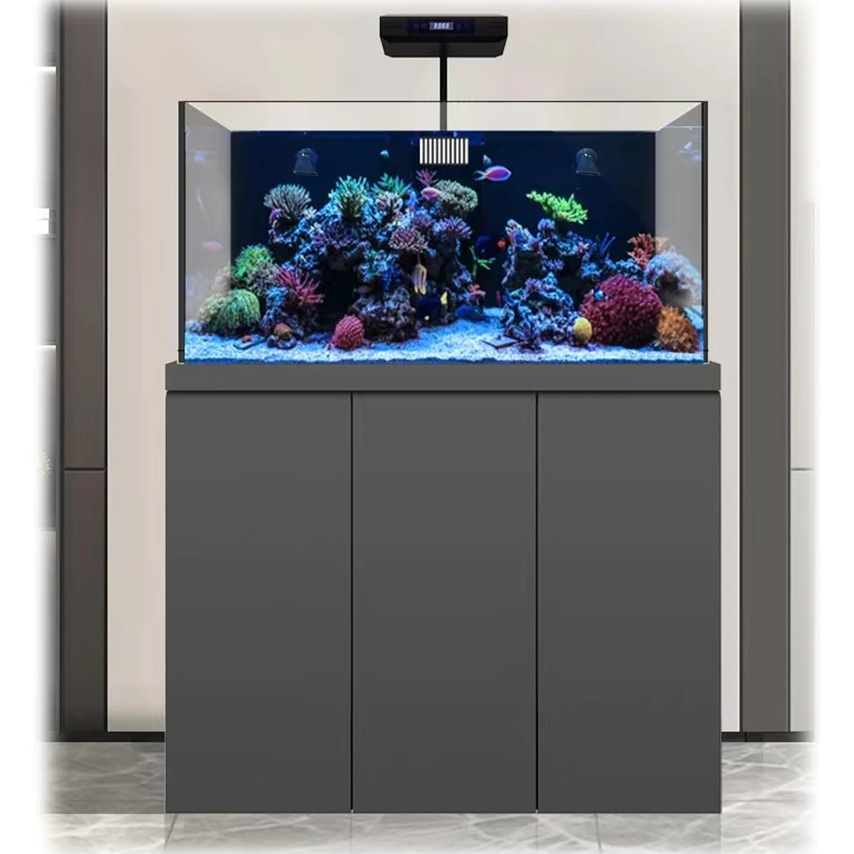 Aqua Dream 135 Gallon Coral Reef Aquarium Fish Tank Complete Set Silver REEF-1260-SILVER - Serenity Provision