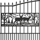 18x7 ft Steel Dual Swing Driveway Gate with Rectangular Deer Pattern