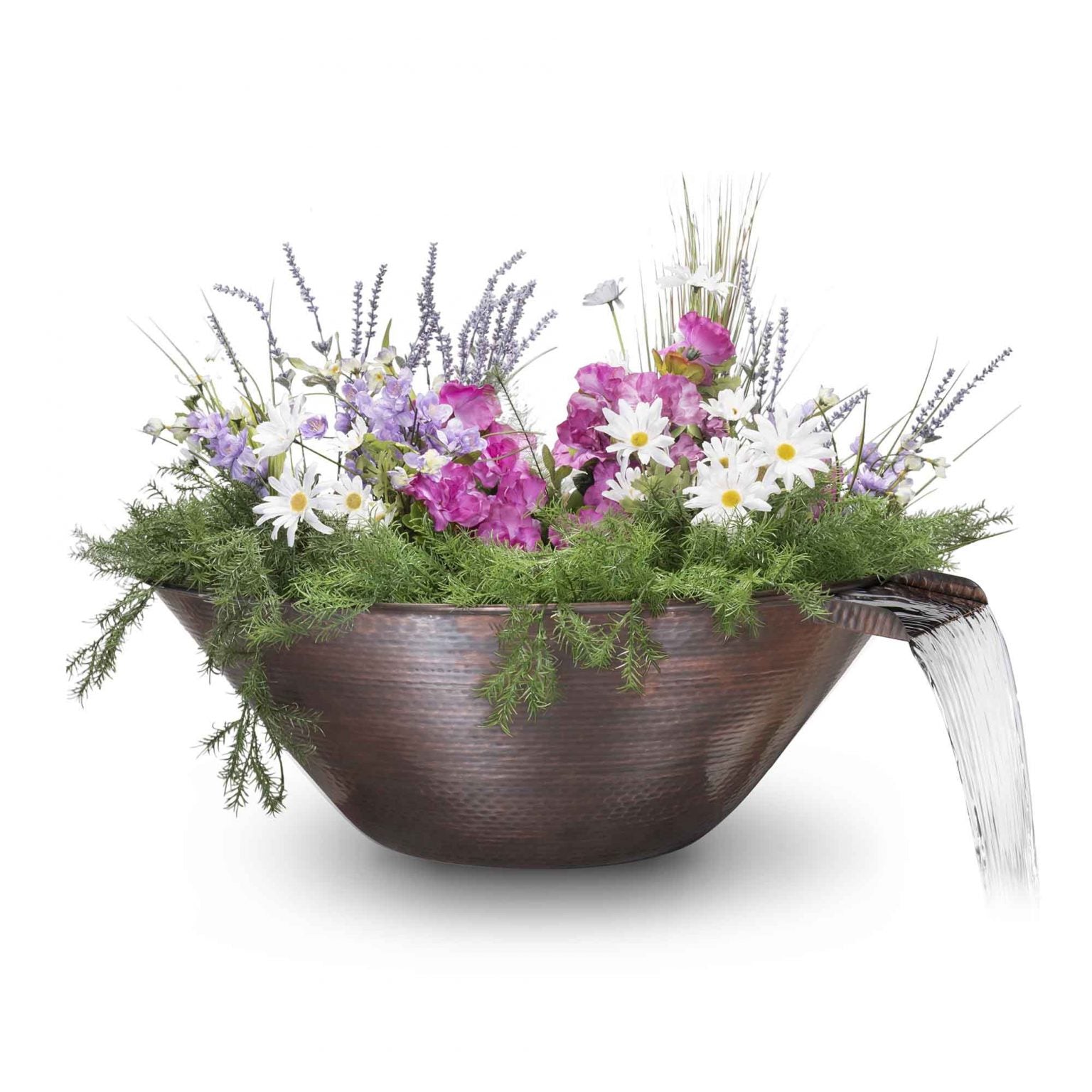 The Outdoor Plus Remi Planter & Water Bowl Hammered Copper OPT-31RCPW - Serenity Provision
