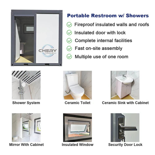 Bastone Portable Restroom with Shower