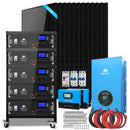 Off-Grid Solar Kit 12000W 48VDC 120V/240V LifePo4 25.6KWH Lithium Battery 12 X 415 Watts Solar Panels SGR-12K20E