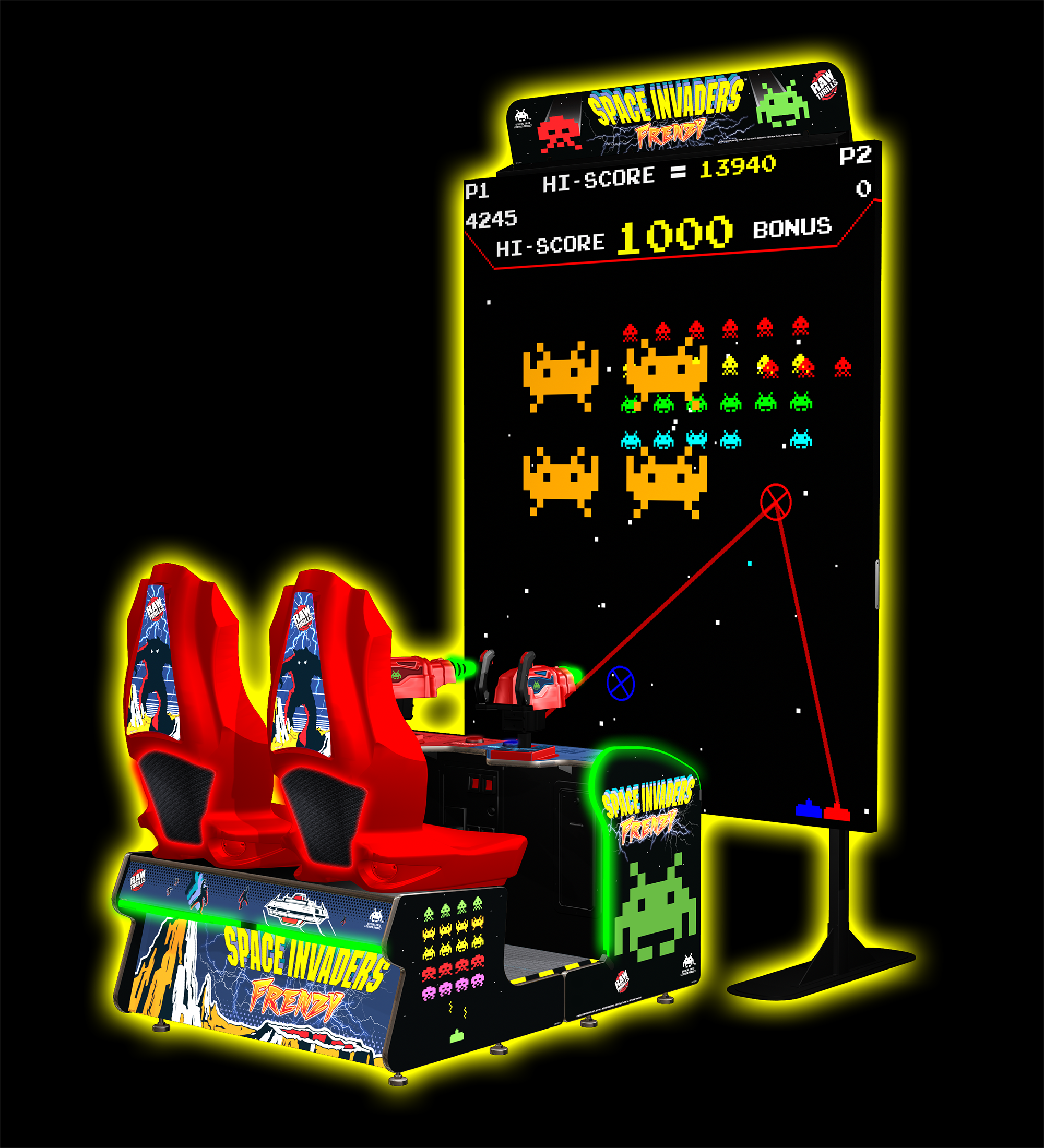 Raw Thrills Space Invaders Frenzy Arcade Game