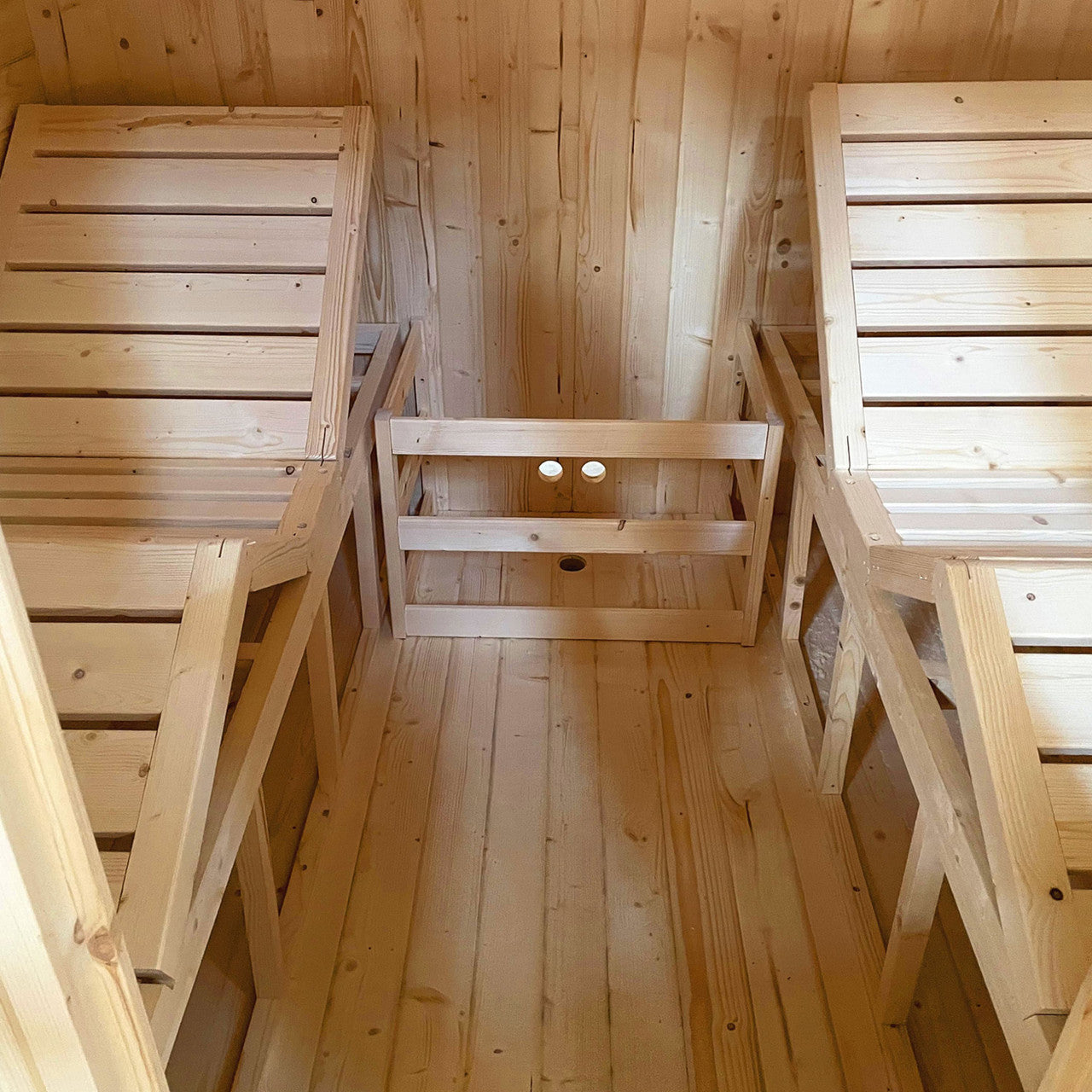 Aleko Outdoor Rustic Cedar Square Sauna – 6 Person – 6 kW UL Certified Electric Heater SRCE6HULU-AP - Serenity Provision