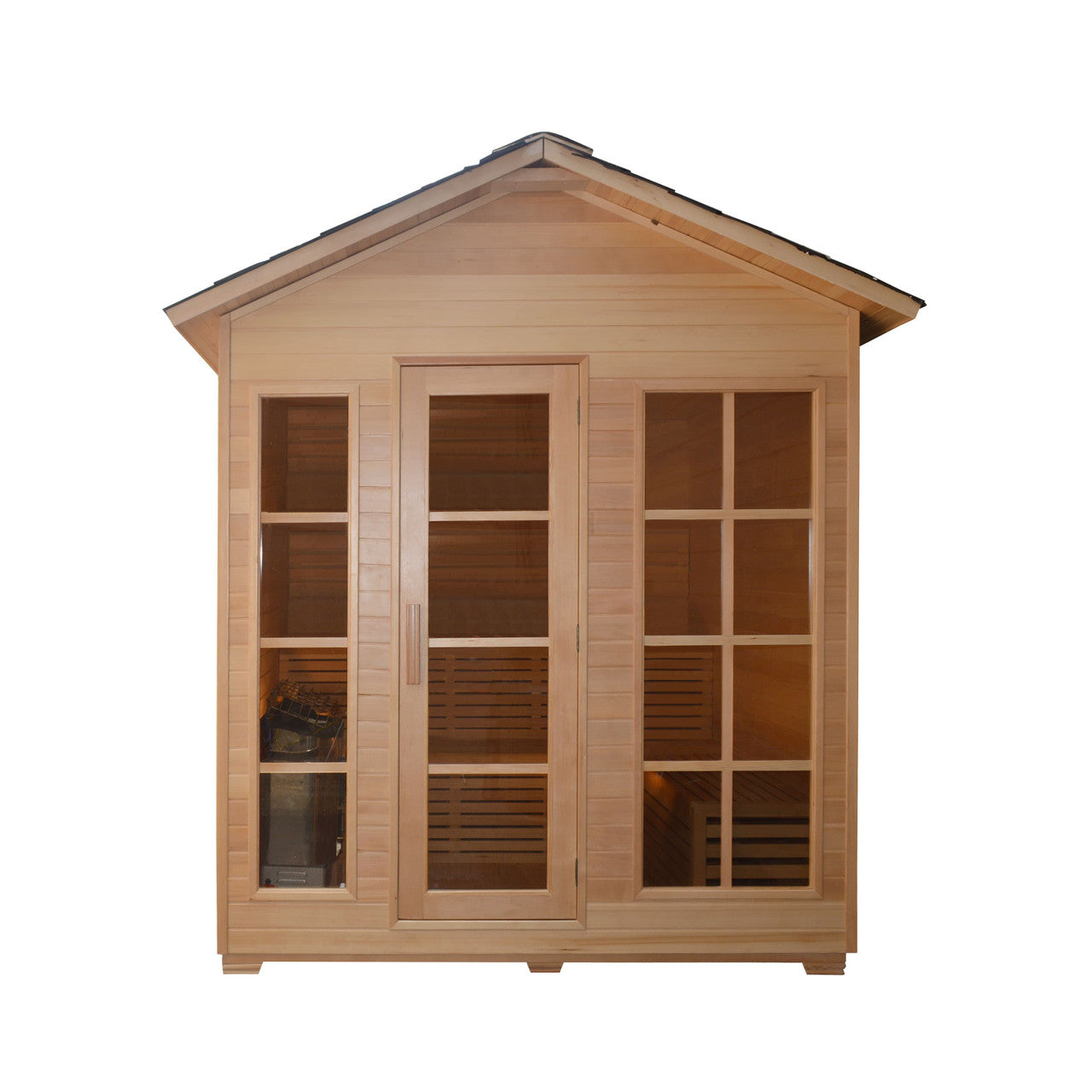 Aleko Canadian Hemlock Outdoor and Indoor Wet Dry Sauna - 6 kW UL Certified Heater - 6 Person STO6VAASA-AP - Serenity Provision