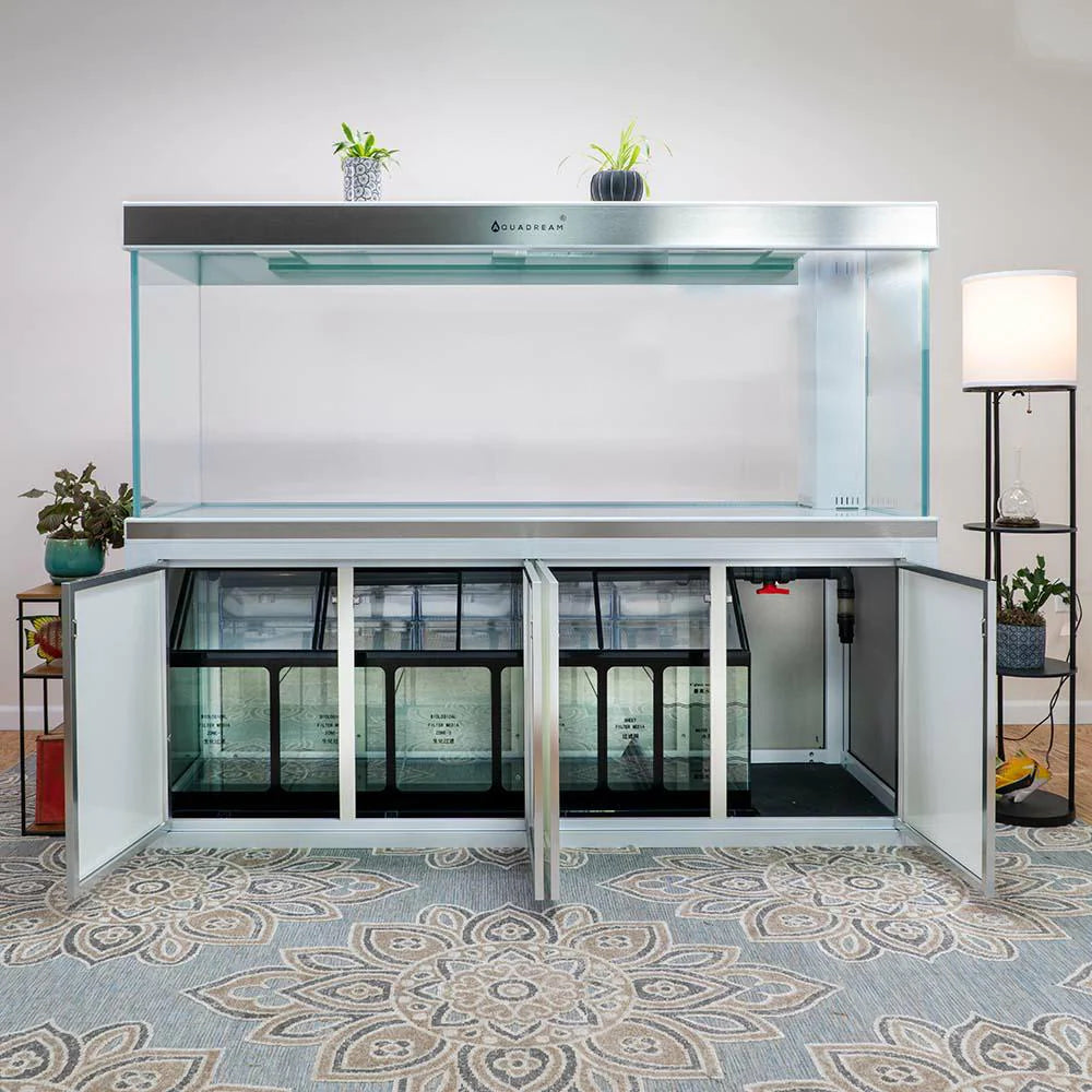 Aqua Dream 400 Gallon Tempered Glass Aquarium White Silver AD-2320-WS - Serenity Provision