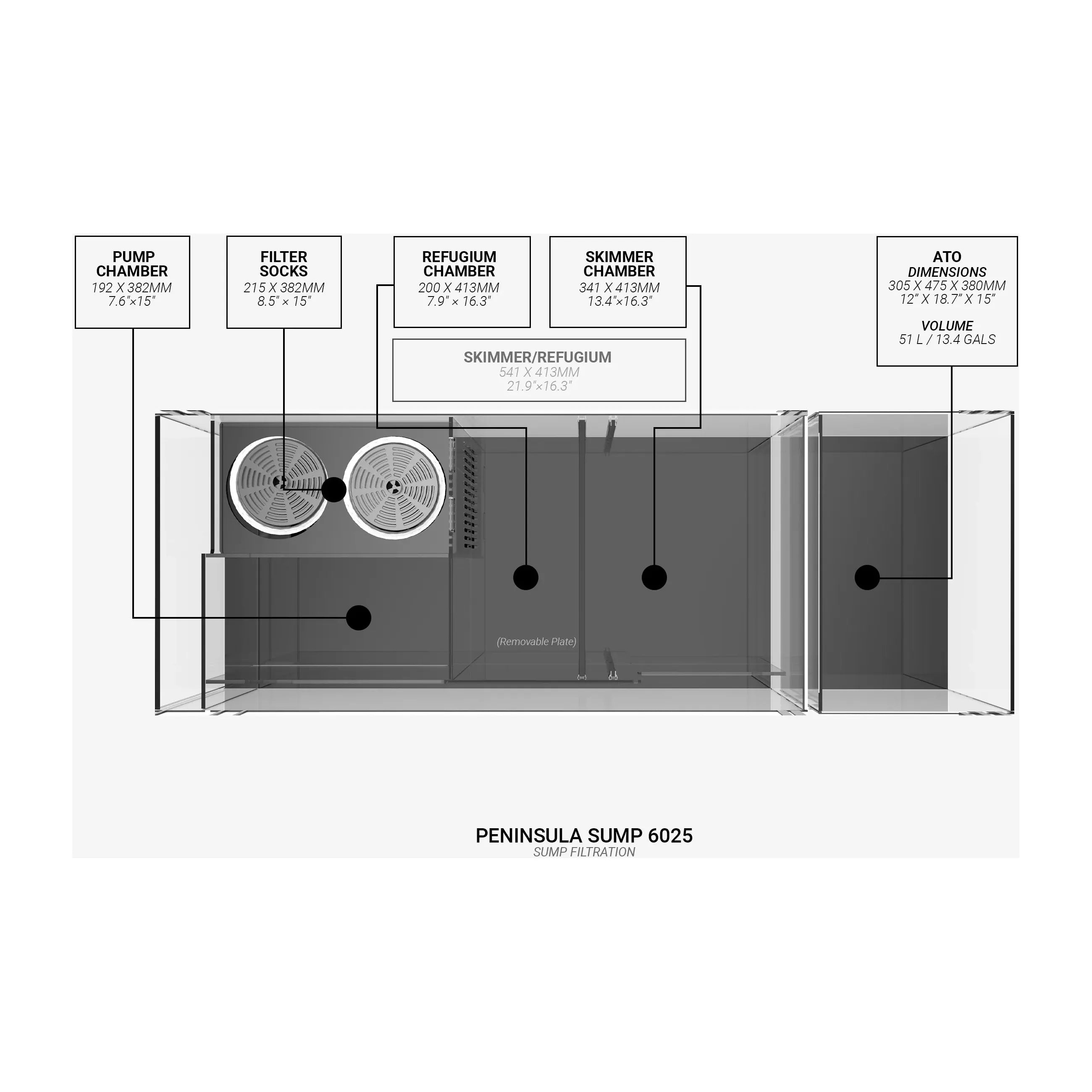 Waterbox Peninsula 6025 Saltwater Aquarium - D5010 - Serenity Provision