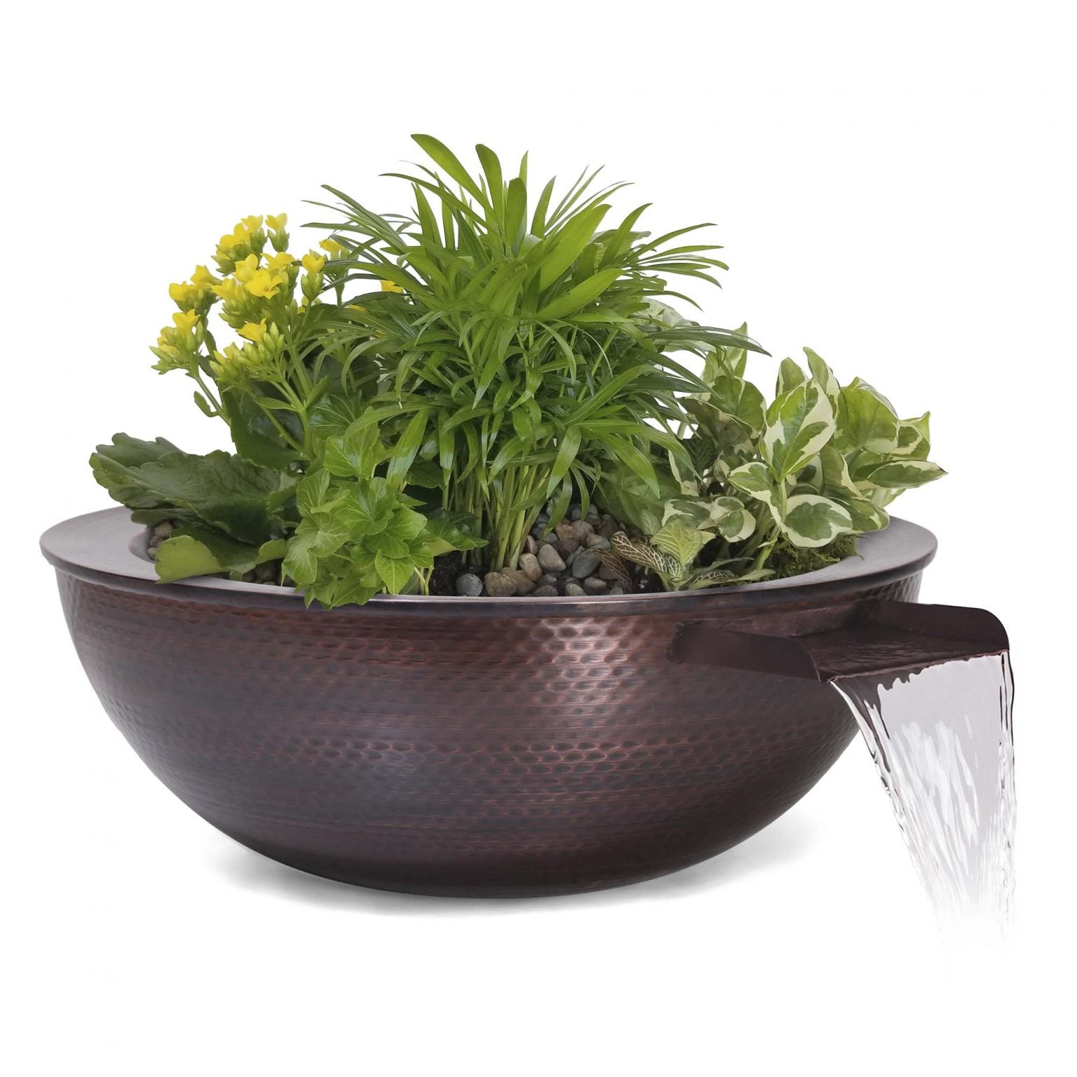The Outdoor Plus Sedona Planter & Water Bowl Hammered Copper OPT-27RCPRPW - Serenity Provision