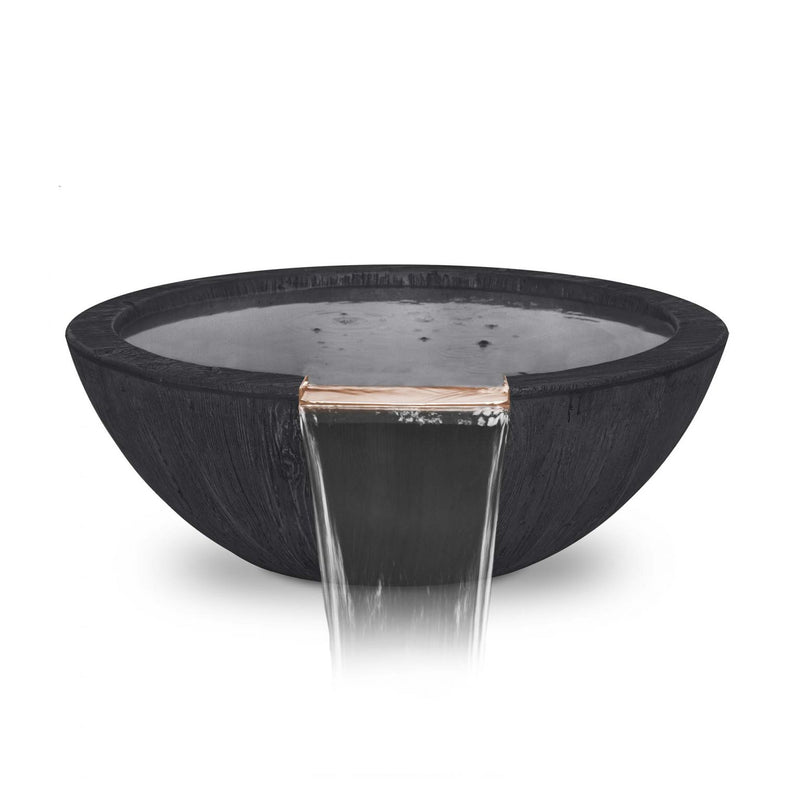 The Outdoor Plus Sedona Water Bowl Wood Grain GFRC OPT-27RWGWO - Serenity Provision