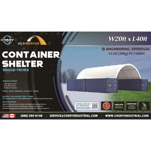 Gold Mountain Shipping Container Canopy Shelter 20'x40' - SC000127 - Serenity Provision