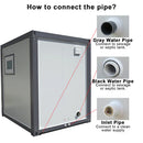 Bastone Portable Toilet with Shower Curtain Style - PM000126 - Serenity Provision