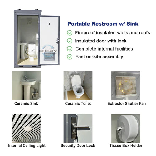 Bastone Portable Restroom with Sink - PM000123 - Serenity Provision