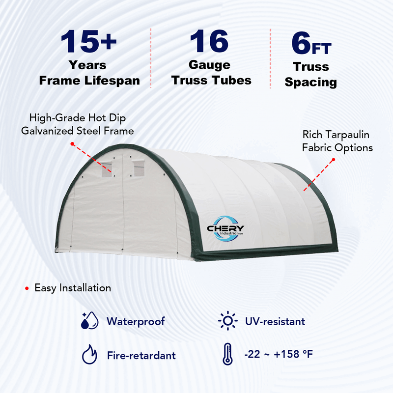 Gold Mountain Single Truss Arch Storage Shelter W20'xL30'xH12'