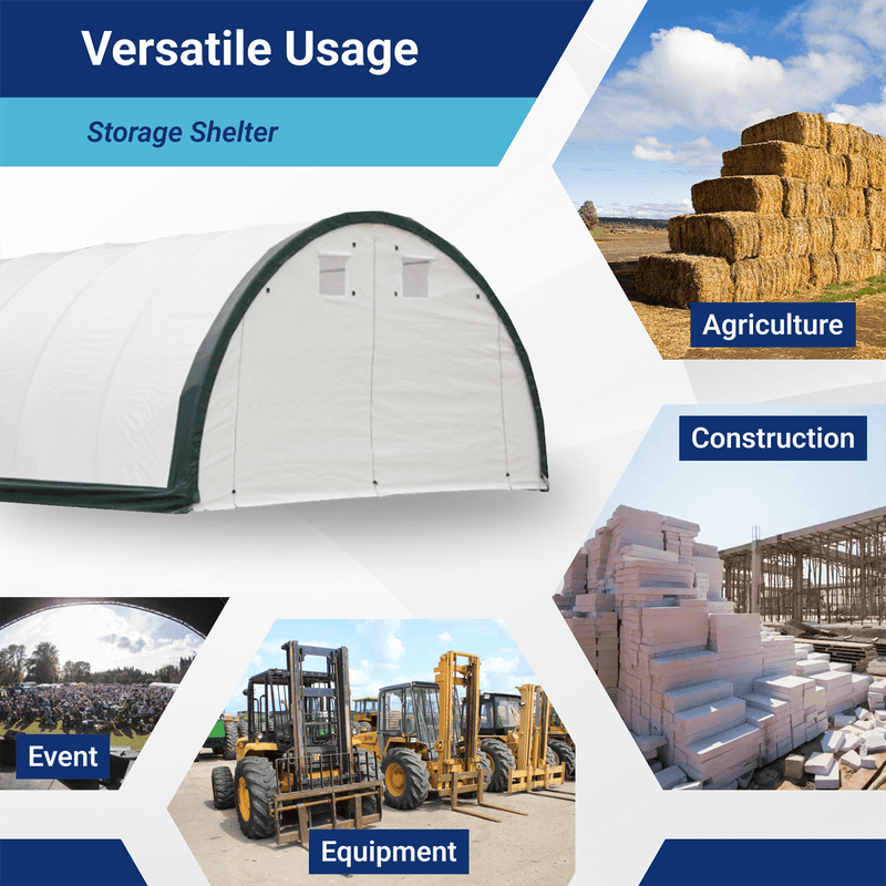 Gold Mountain Single Truss Arch Storage Shelter W20'xL30'xH12'