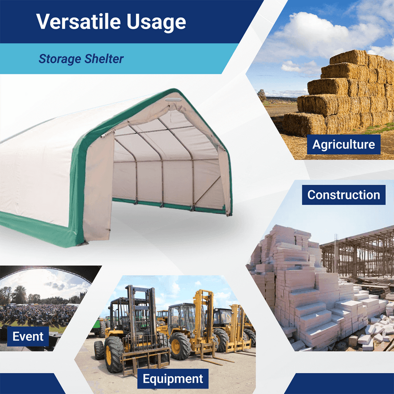 Gold Mountain Single Truss Storage Shelter W20'xL40'xH12'