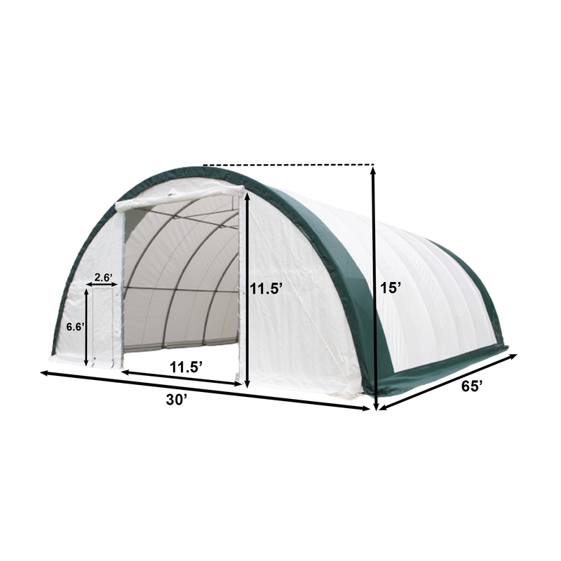 Gold Mountain Single Truss Arch Storage Shelter W30'xL65'xH15'