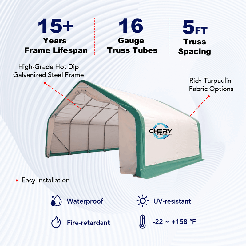 Gold Mountain Single Truss Storage Shelter W20'xL40'xH12'