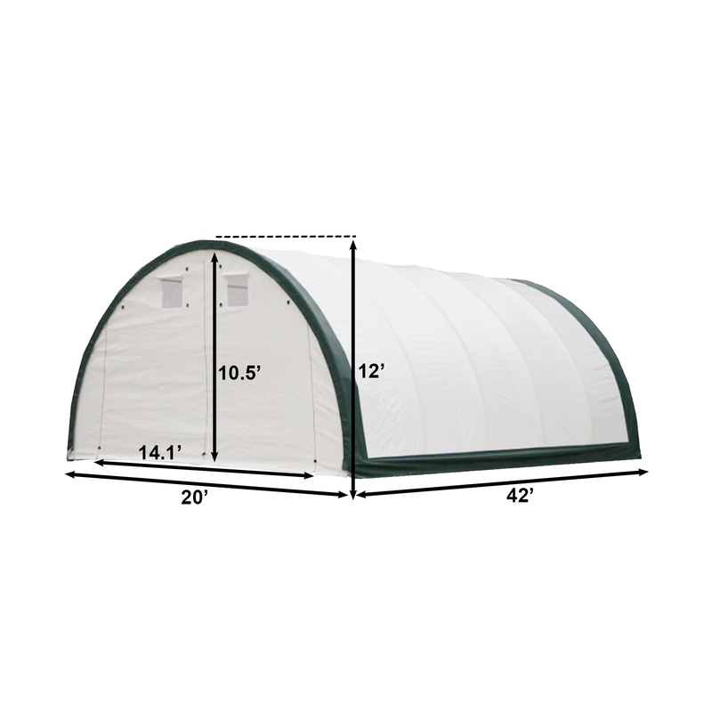 Gold Mountain Single Truss Arch Storage Shelter W20'xL42'xH12'