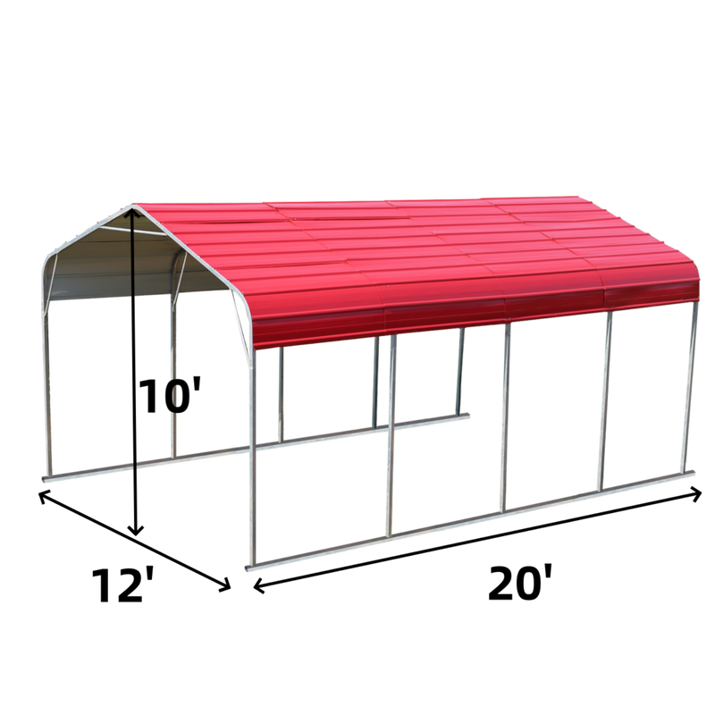 Golden Mount Classic Steel Carport W12' x L20'