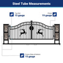 20x8 ft Dual Swing Driveway Gate with Ornamental Posts