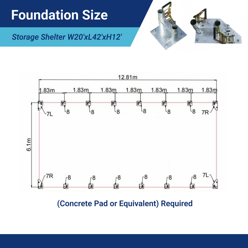 Gold Mountain Single Truss Arch Storage Shelter W20'xL42'xH12'