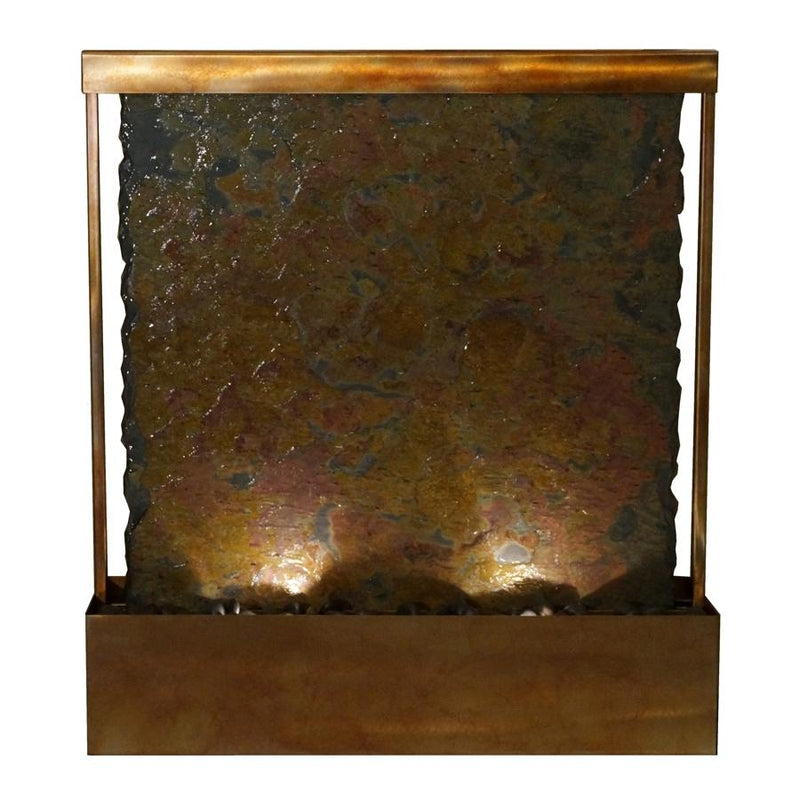 Aura Waterfalls Tabletop Fountain | Raja Slate Fountain with Bronze patina | 26″