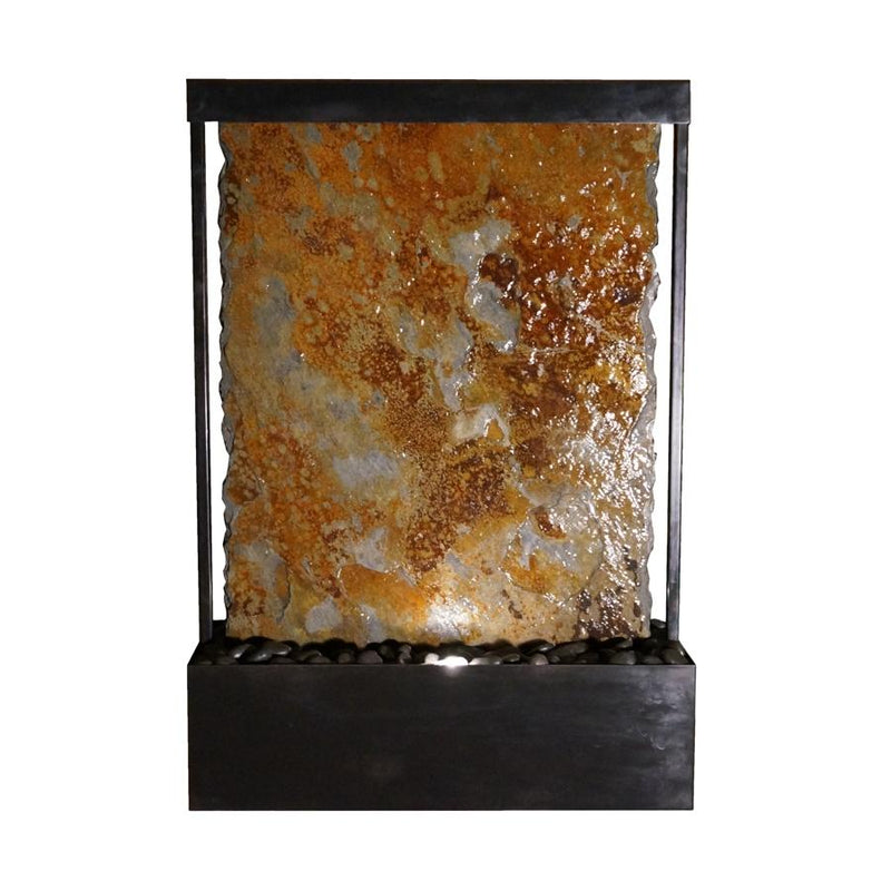 Aura Waterfalls Tabletop Fountain | Rajah Slate Fountain with Black Patina | 20″