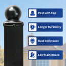 10x7 ft Steel Fence with 3 Rails, 30 Panels