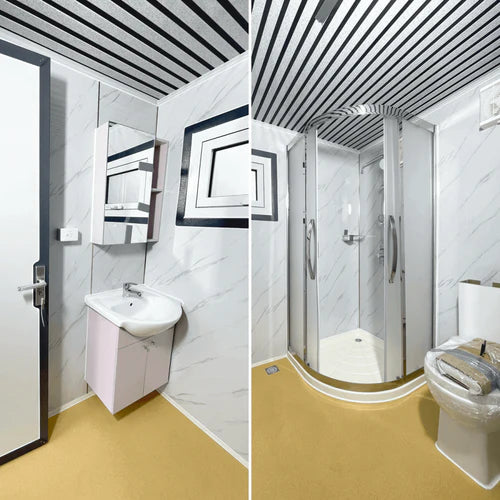 Bastone Portable Toilet with Fan-shaped Door Shower - PM000127 - Serenity Provision