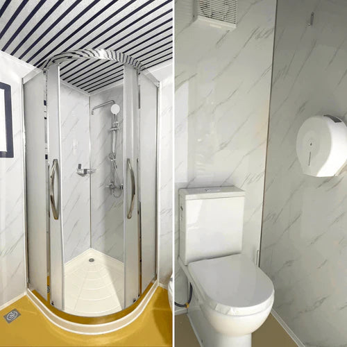 Bastone Portable Toilet with Fan-shaped Door Shower - PM000127 - Serenity Provision