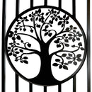 16x8 ft Steel Dual Swing Driveway Gate with Tree Pattern