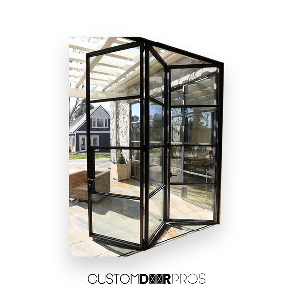 Custom Iron Door Pros Notus Panel Aluminum Black Bi-fold Doors
