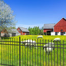 10x7 ft Steel Fence with 3 Rails, 30 Panels