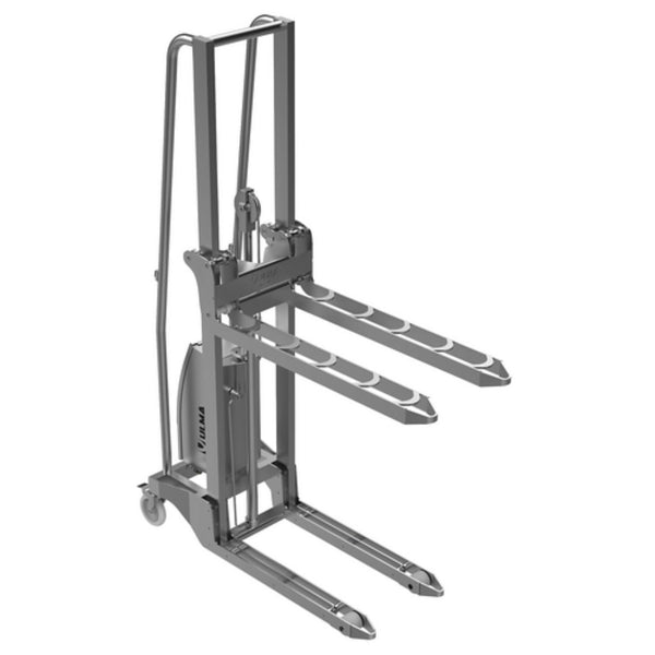 Vestil 304L Stainless Steel DC Powered Power Stacker 12 Volt 1,300 Lb. Capacity Silver - ULM-EMS-600