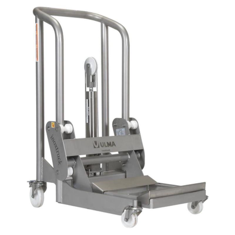 Vestil 304L Stainless Steel Hydraulic Foot Pump Roll Handler 850 Lb. Capacity Silver - ULM-HRH-850
