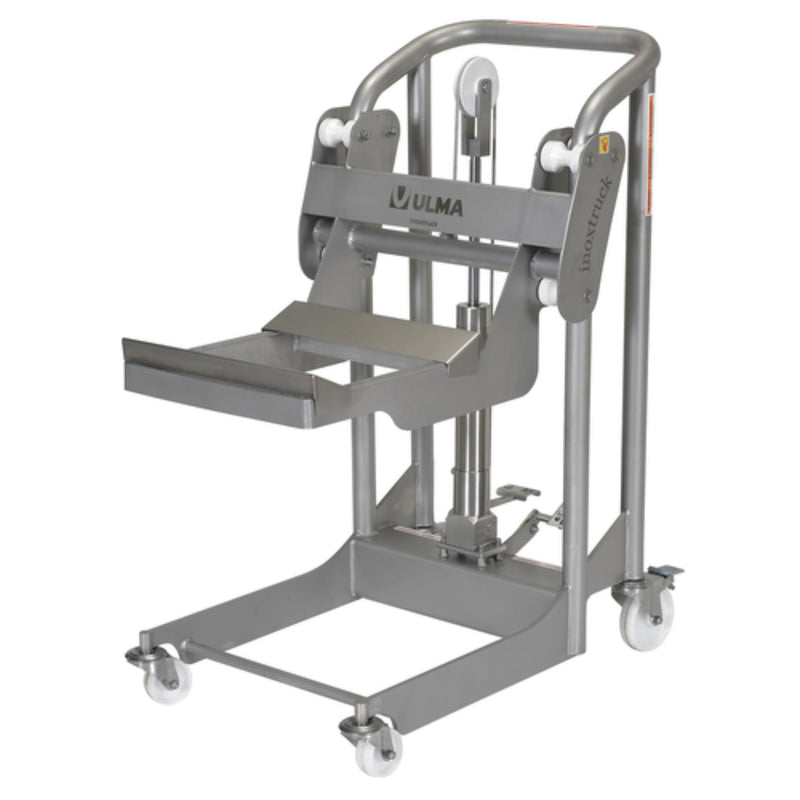 Vestil 304L Stainless Steel Hydraulic Foot Pump Roll Handler 850 Lb. Capacity Silver - ULM-HRH-850