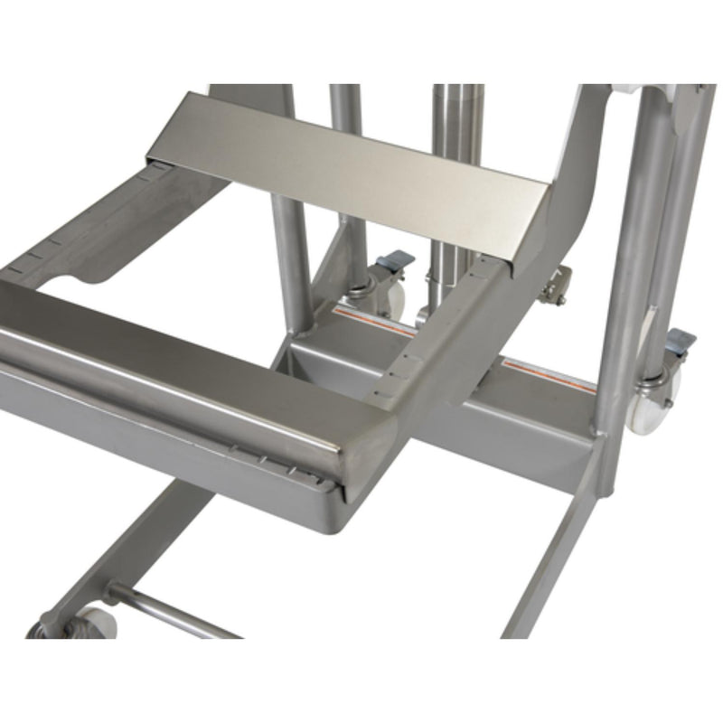 Vestil 304L Stainless Steel Hydraulic Foot Pump Roll Handler 850 Lb. Capacity Silver - ULM-HRH-850