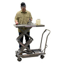 Vestil 304 Stainless Steel Double Scissor Cart 36-1/4 In. x 19-3/8 In. 600 Lb. Capacity Silver - CART-600-D-SS2