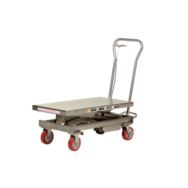Vestil 304 Stainless Steel Scissor Cart 1,000 Lb. Capacity Silver - SSSC-1000