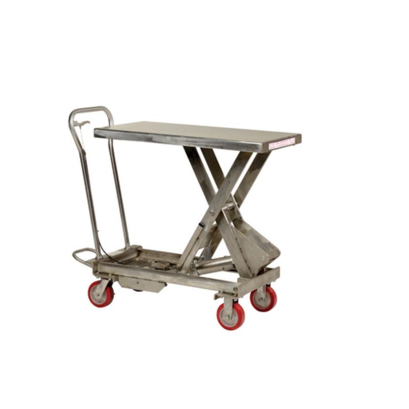 Vestil 304 Stainless Steel Scissor Cart 1,000 Lb. Capacity Silver - SSSC-1000