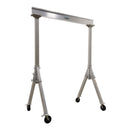 Vestil Aluminum Fixed Gantry Crane with Phenolic Locking Casters 8 Ft. x 10 Ft. 4000 Lb. Capacity Silver - FHA-4-8-10