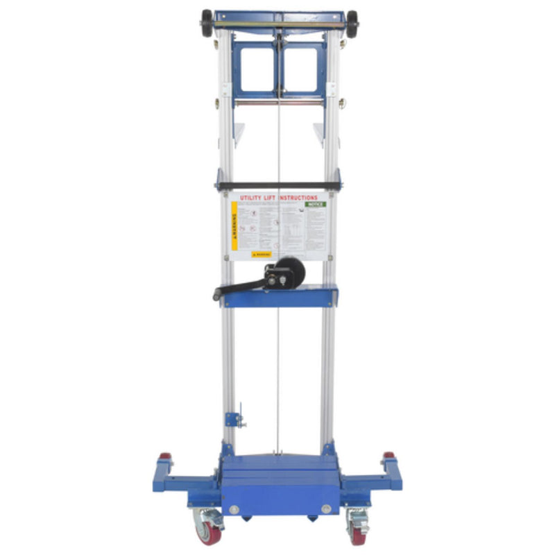 Vestil Aluminum/Steel Manual Hand Winch Lift Truck With Counter Balance 400 Lb. Capacity Silver/Blue - A-LIFT-CB-HP